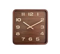 WBDWWTD Office Wall Decor Wood Square Wall Clock Vintage Clock Walnut Mute Chinese Seat Clock No Punch Living Room Wall Clock Alarm Clocks for Bedrooms(Medium)