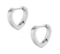 WBDWWTD Pendientes de aro de Plata de Acero Inoxidable, Pendientes Bonitos con Forma de corazón para Mujer, Boda