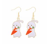 WBDWWTD Pendientes de corazón Tachuelas Dibujos Animados Lindo Conejito Pendientes de Conejo Colgantes Huevo de Pascua Feliz Pendientes de Zanahoria Pendientes de Pascua, Ah, Talla única