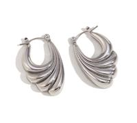 WBDWWTD Pendientes ondulados en Forma de J de corazón Hueco Vintage Elegante nicho Chapado en Oro de 18 Quilates de Acero Inoxidable Accesorio de Regalo para Mujer