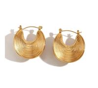 WBDWWTD Pendientes ondulados en Forma de J de corazón Hueco Vintage Elegante nicho Chapado en Oro de 18 Quilates de Acero Inoxidable Accesorio de Regalo para Mujer