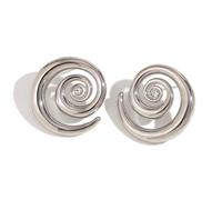 WBDWWTD Pendientes ondulados en Forma de J de corazón Hueco Vintage Elegante nicho Chapado en Oro de 18 Quilates de Acero Inoxidable Accesorio de Regalo para Mujer