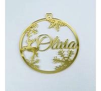 WBDWWTD Personalized Christmas Snowflake Custom Gift Ornaments Different Names Baubles Christmas Tree Decoration Mirror Gold Tags-Mirror Gold 1,10pcs