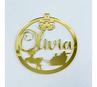 WBDWWTD Personalized Christmas Snowflake Custom Gift Ornaments Different Names Baubles Christmas Tree Decoration Mirror Gold Tags-Mirror Gold 3,40pcs