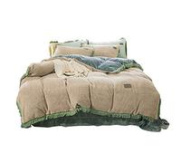 WBDWWTD Pink Bedding Set King Size, Winter Duvet Cover Set, Double Duvet Cover Set 4 Pcs Bedding Set Double Bed Flannel Fleece Super Soft Warm Cosy Thick Quilt Cover Sets Flat Sheet Twin