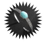 WBDWWTD Pulsera Pulseras De Hombre Joyería Moda Retro Pulsera Ajustable Abierta Piedra De Grieta Azul Brazalete De Hombre Moda