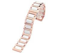 WBDWWTD Quick Release Ceramic Stainless Steel Women Watch Strap For Any Brand Metal watchband Bracelet 12 14mm 16mm 18mm Rose Gold White