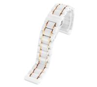 WBDWWTD Quick Release Ceramic Stainless Steel Women Watch Strap For Any Brand Metal watchband Bracelet 12 14mm 16mm 18mm Rose Gold White