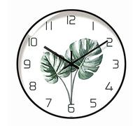 WBDWWTD Radio-Controlled Atmospheric Monstera Wall Hanging Metal Wall Hanging Into Watches Office World in The Nordic Style Wall Clock
