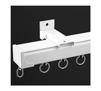 WBDWWTD Rail Track de Cortinas Ligero Duro con Rollers y Accesorios para Divisórn Drapable, Correa de Rollo en Aluminio