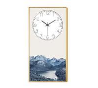 WBDWWTD Rectangular Fashion Mute Wall Clock Personality Landscape Aluminum Frame Vertical Creative Clock Wall Clock Decorative Clock (Color : A Size : XL) (B XL)