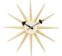 WBDWWTD Retro Mid-Century Quartz Wall Clock, Natural Color Art Decorative Wall Clock, Non Ticking, for Bedroom Porch Living Room,Natural