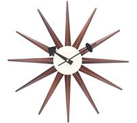 WBDWWTD Retro Mid-Century Quartz Wall Clock, Natural Color Art Decorative Wall Clock, Non Ticking, for Bedroom Porch Living Room,Natural