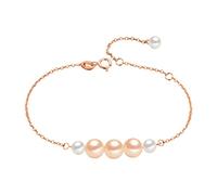 WBDWWTD Rose for Women 18K Real Gold, Foot Jewelry Anklet with 5 Pearls Ankle Bracelets 20.5+2+1.5cm