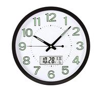WBDWWTD Round Wall Clock Minimalist Perpetual Calendar Clock LCD Clock Glow in The Dark Mute Wall Clock (D)