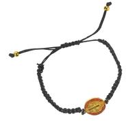 WBDWWTD Saint Benedict Bracelet, Adjustable Black Cord with Woven, Lightweight Protection Jewelry, Suitable Sportswear Everyday Use for Men and Women