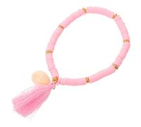 WBDWWTD Shell Braided Bracelets Hand Braid Accessories Bracelet Jewelry Ethnic Tassel Pendant Ladies Costume for Women Polymer Clay White