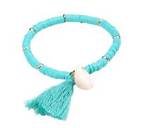 WBDWWTD Shell Braided Bracelets Hand Braid Accessories Bracelet Jewelry Ethnic Tassel Pendant Ladies Costume for Women Polymer Clay White