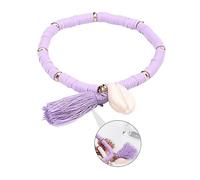 WBDWWTD Shell Braided Bracelets Hand Braid Accessories Bracelet Jewelry Ethnic Tassel Pendant Ladies Costume for Women Polymer Clay White