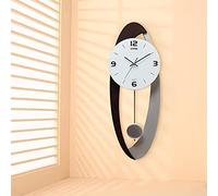 WBDWWTD Silent Wall Clock， Decoration Pendulum Clock， Battery Powered， Quiet， Not Ticking， Trendy Large Wall Clock， Suitable for Living Room， Bedroom (Walnut)