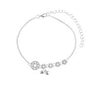 WBDWWTD Silver/Gold Bracelet for Women, with Coin and Bells Charm Anklet Chain Foot Jewelry 23.5+8.7cm