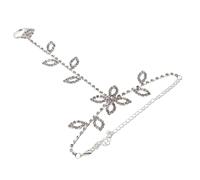 WBDWWTD Sparkling Rhinestone Beach Anklet for Women Lightweight Elegant Bridal Jewelry Summer Leaf Ankle Chain Comfortable Foot Accessory