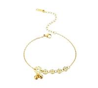 WBDWWTD Stainless Steel Ankle Bracelets for with Coin and Bells Anklet Jewelry Women 20+5cm