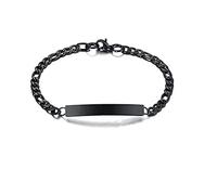 WBDWWTD Stainless Steel Engraved Chain Bracelet for Men Women