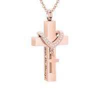WBDWWTD TQHGHX Colgante de joyería de cremación para Cenizas, Collar de urna Cruzada con Mini urna de Recuerdo, joyería Conmemorativa para Cenizas, Conmigo Siempre
