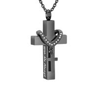 WBDWWTD TQHGHX Colgante de joyería de cremación para Cenizas, Collar de urna Cruzada con Mini urna de Recuerdo, joyería Conmemorativa para Cenizas, Conmigo Siempre