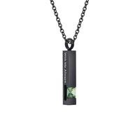 WBDWWTD TQHGHX Joyería de cremación de Cubo de Piedra de Nacimiento de Cristal para Cenizas Collar de urna con Colgante con Mini urna de Recuerdo Joyas conmemorativas para Cenizas - Conmigo Siempre