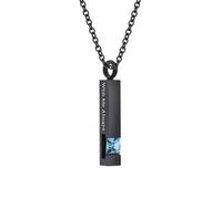 WBDWWTD TQHGHX Joyería de cremación de Cubo de Piedra de Nacimiento de Cristal para Cenizas Collar de urna con Colgante con Mini urna de Recuerdo Joyas conmemorativas para Cenizas - Conmigo Siempre