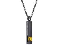 WBDWWTD TQHGHX Joyería de cremación de Cubo de Piedra de Nacimiento de Cristal para Cenizas Collar de urna con Colgante con Mini urna de Recuerdo Joyas conmemorativas para Cenizas - Conmigo Siempre