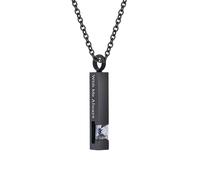 WBDWWTD TQHGHX Joyería de cremación de Cubo de Piedra de Nacimiento de Cristal para Cenizas Collar de urna con Colgante con Mini urna de Recuerdo Joyas conmemorativas para Cenizas - Conmigo Siempre