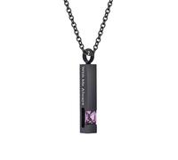 WBDWWTD TQHGHX Joyería de cremación de Cubo de Piedra de Nacimiento de Cristal para Cenizas Collar de urna con Colgante con Mini urna de Recuerdo Joyas conmemorativas para Cenizas - Conmigo Siempre