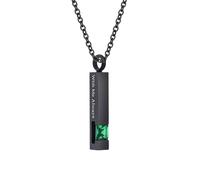 WBDWWTD TQHGHX Joyería de cremación de Cubo de Piedra de Nacimiento de Cristal para Cenizas Collar de urna con Colgante con Mini urna de Recuerdo Joyas conmemorativas para Cenizas - Conmigo Siempre