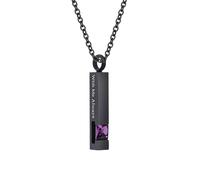 WBDWWTD TQHGHX Joyería de cremación de Cubo de Piedra de Nacimiento de Cristal para Cenizas Collar de urna con Colgante con Mini urna de Recuerdo Joyas conmemorativas para Cenizas - Conmigo Siempre