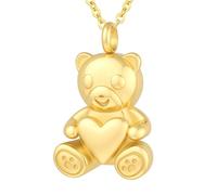 WBDWWTD TQHGHX Joyería de cremación para Cenizas Colgante Oso de Peluche corazón urna Collar para Hombres Mujeres con Mini urna de Recuerdo Cenizas conmemorativas ser Querido joyería Conmemorativa