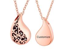 WBDWWTD TQHGHX Personaliza la joyería de cremación para Cenizas - Collar de urna de lágrima del árbol de la Vida para Cenizas Collares Personalizados Nombres Grabados