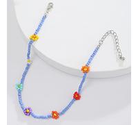 WBDWWTD TQHGM Coreano Dulce Colorido Pequeña Margarita Acrílico Flores con Cuentas Clavícula S para Mujeres Niñas Joyería