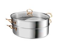 WBDWWTD Vaporizador de pescado ovalado de acero inoxidable, utensilios de cocina ovalados multiusos, olla para pasta con plato de pescado y rejilla para cocinar pescado al vapor, mariscos, pavo asado,