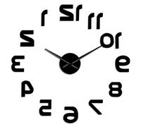 WBDWWTD Wall Clock Backwards Reverse Large Number Wall Clock Giant Clocks 3D Mirror Effect Wall Sticker Huge Wall Watch Decor