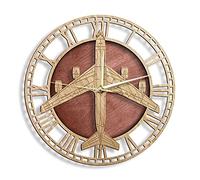 WBDWWTD Wall Clock Boeing Kc-135 Stratotanker Military Warplane Wooden Wall Clock Aviation Home Decor Aerial Refueling Airplane Wall Watch