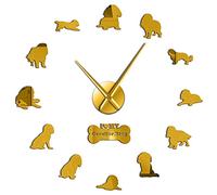 WBDWWTD Wall Clock Cavalier King Spaniel Dog Breed Contemporary 3D Wall Clock Pet Puppy Animals Lover Room Wall Art Decor Clock Watch