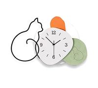 WBDWWTD Wall Clock Creative Cat Acrylic Wall Clock with Light Strip Silent Acrylic Home Decor Hanging Clock for Living Room Bedroom