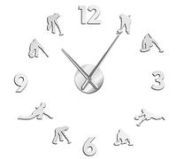 WBDWWTD Wall Clock Curlers Giant Wall Clock Quiet Sweep Fashion Home Decoration Clock Watch Curling Competition Winter Sport Wall Sticker Watch