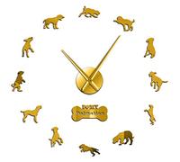 WBDWWTD Wall Clock Dalmatian Dog Breed Self Adhesive 3D Wall Clock Dal Carriage Puppy Decor Silent Frameless Hanging Wall Watch Pet Wall Art
