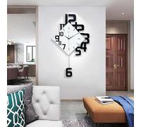 WBDWWTD Wall Clock for Living Room Decor Clock Battery Operated Pendulum Wall Decor Clock Silent for Bedroom Kitchen Office Home Decoration, Silent Art Decorative