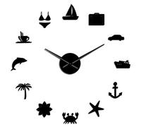 WBDWWTD Wall Clock Frameless Travel Traveling Wall Clock Hawaii Summer Vacation Clock Watch Friends and Family Holidays Trip Around The World