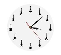 WBDWWTD Wall Clock Guitar Wall Clock Different Types of Guitars Wall Decor Music Band Room Hanging Wall Art Clock Rock N Roll Guitarist Clock Gift